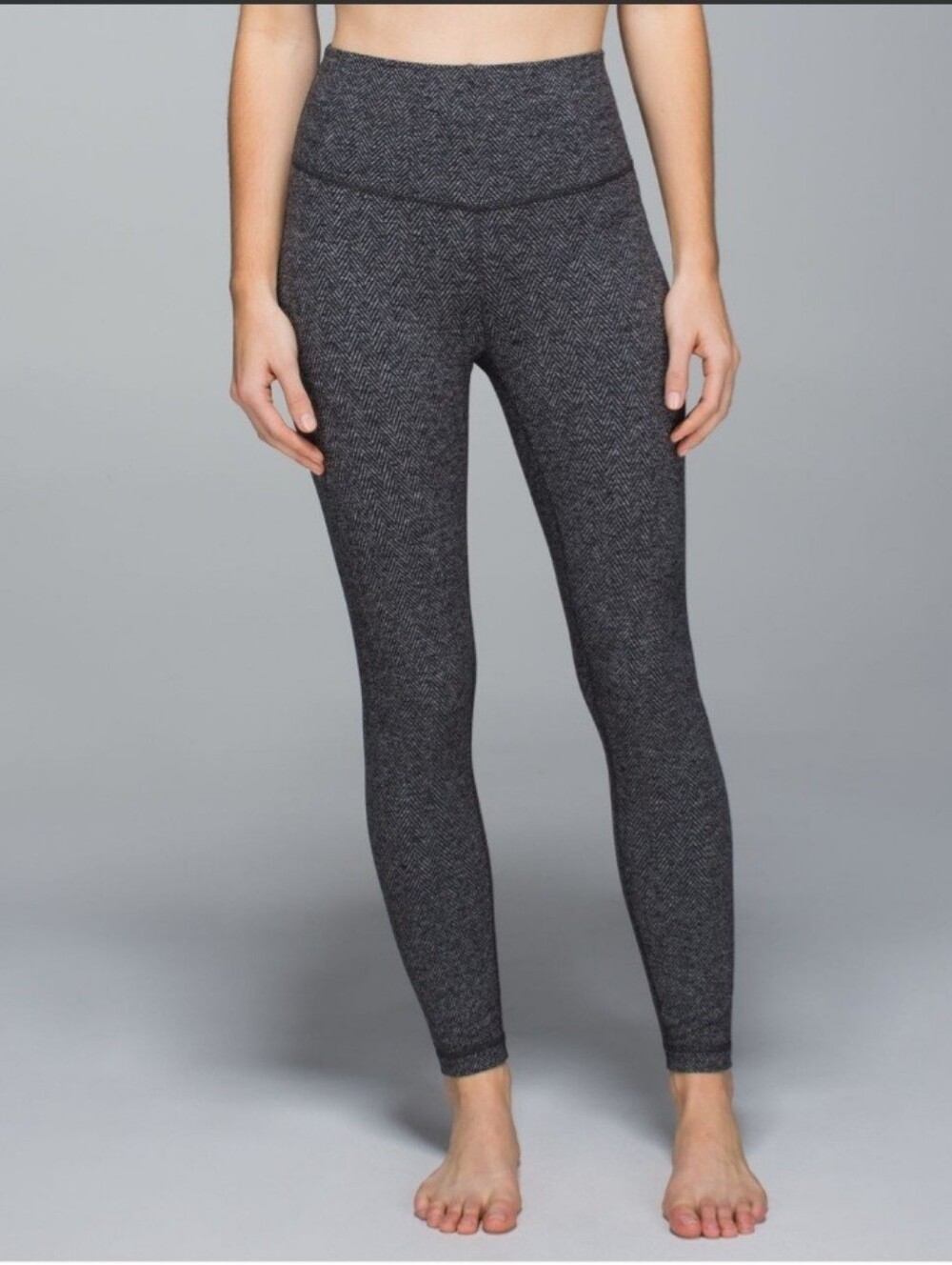lululemon athletica Charcoal Herringbone High-Rise Leggings Size 8